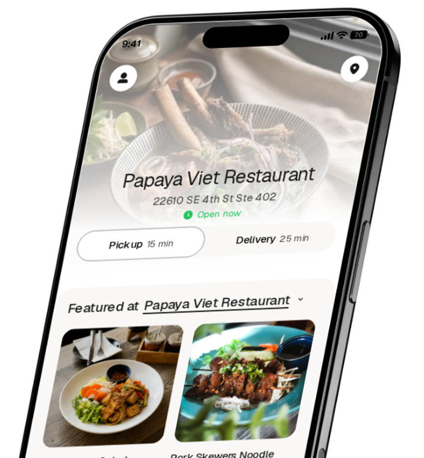 Papaya Viet Restaurant app preview