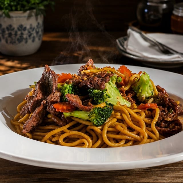Beef & Broccoli Garlic Noodle.