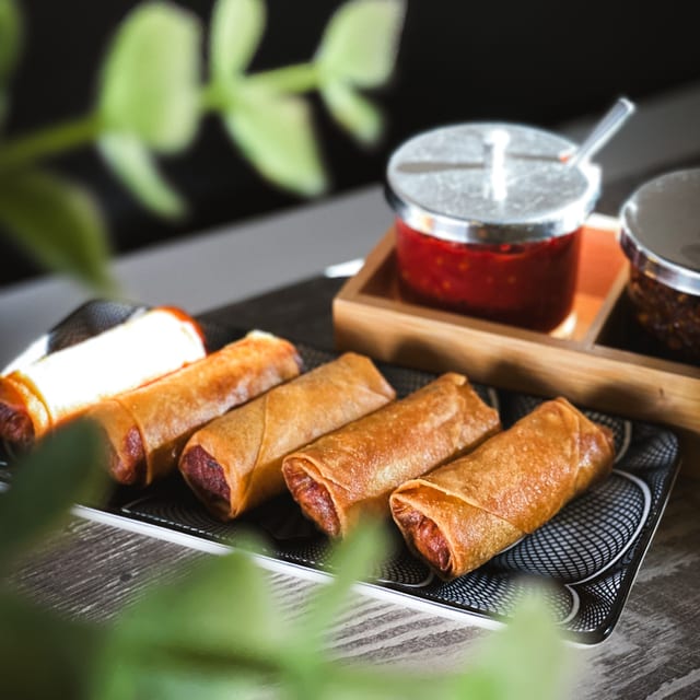 Shrimp & Pork Crispy Rolls.