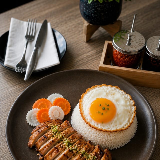 Grilled Chicken & Fried Egg.