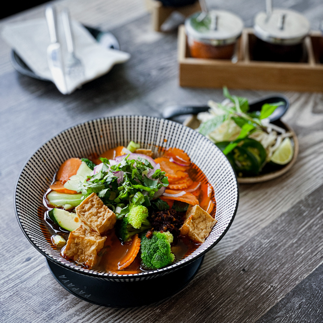 Spicy Vegetarian Noodle Soup.