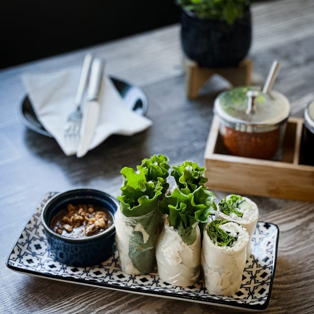 Chicken Basil Noodle Rolls.