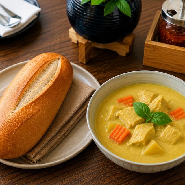 Chicken Curry & Baguette.
