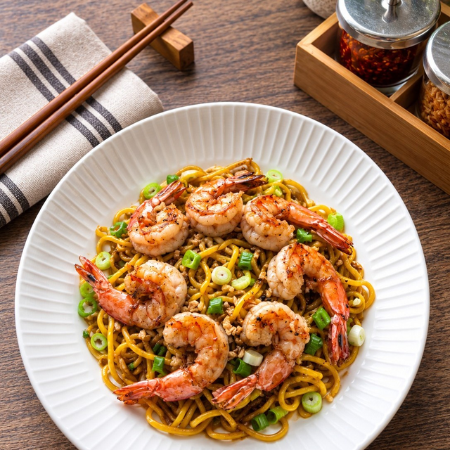 Garlic Noodles Prawns.