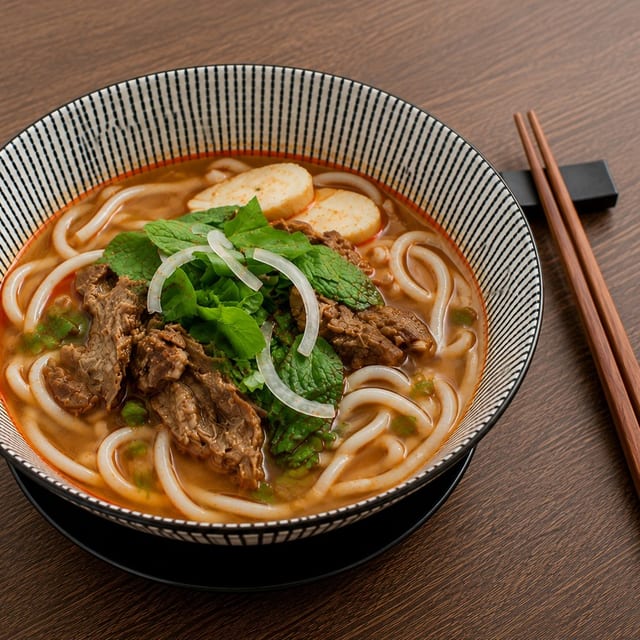 Spicy Beef Noodle Soup (Bún Bò Huế).