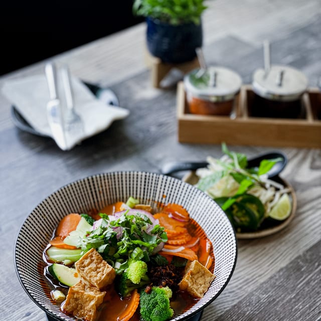 Spicy Vegetarian Noodle Soup.