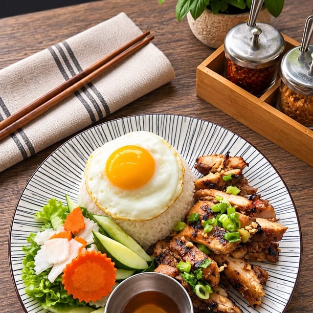 Grilled Chicken & Fried Egg.