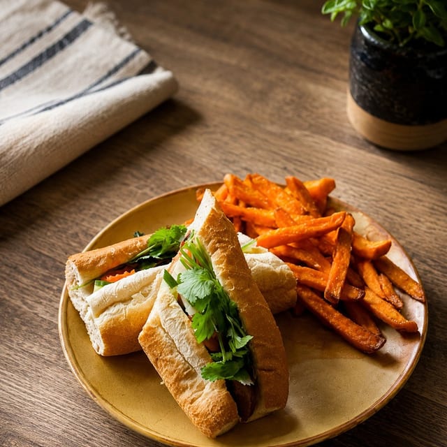 Lemongrass Tofu Baguette.