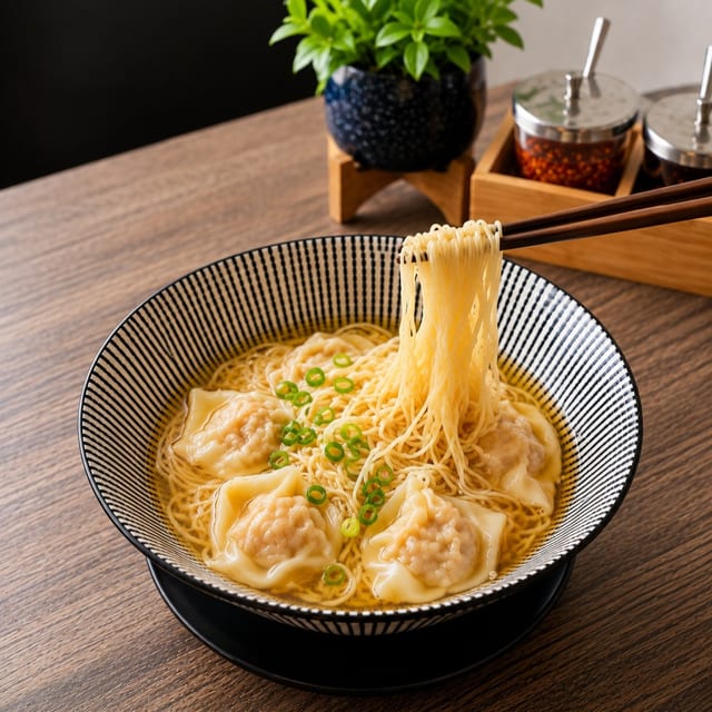Wonton Egg Noodle Soup.