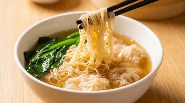 Wonton Egg Noodle Soup.